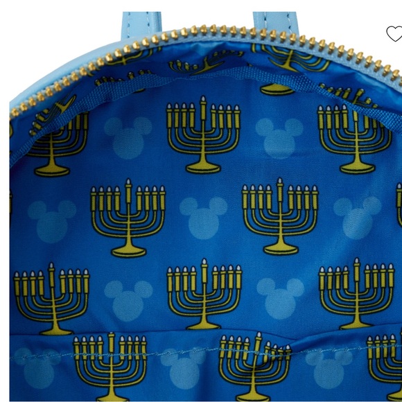 Loungefly Disney Mickey Hanukkah Sequin Glow Mini Backpack & Wallet NWT - Picture 6 of 10